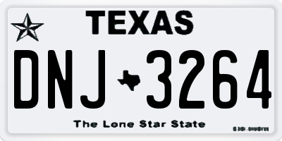 TX license plate DNJ3264