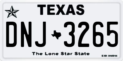 TX license plate DNJ3265