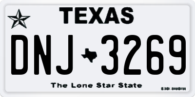 TX license plate DNJ3269