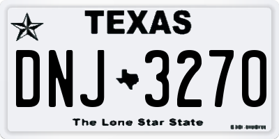 TX license plate DNJ3270