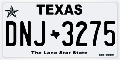 TX license plate DNJ3275