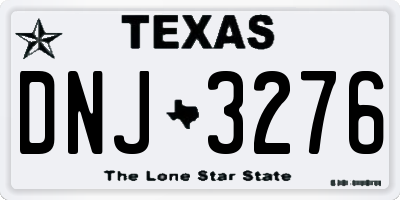 TX license plate DNJ3276