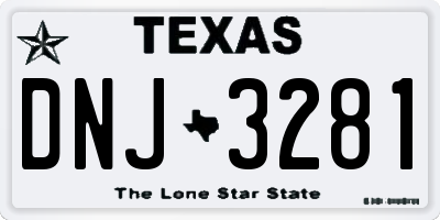 TX license plate DNJ3281