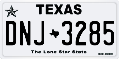 TX license plate DNJ3285