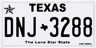 TX license plate DNJ3288