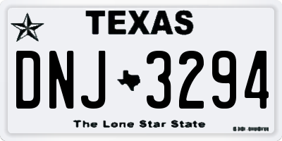 TX license plate DNJ3294