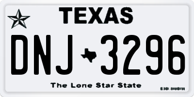 TX license plate DNJ3296