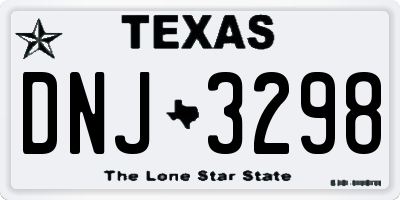 TX license plate DNJ3298