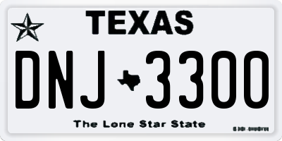 TX license plate DNJ3300