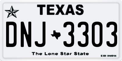 TX license plate DNJ3303