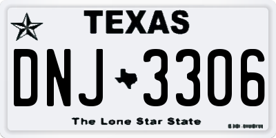 TX license plate DNJ3306