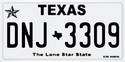 TX license plate DNJ3309