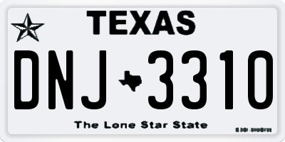 TX license plate DNJ3310