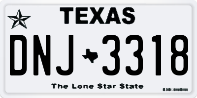 TX license plate DNJ3318