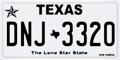 TX license plate DNJ3320