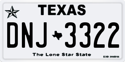 TX license plate DNJ3322
