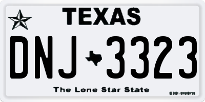 TX license plate DNJ3323