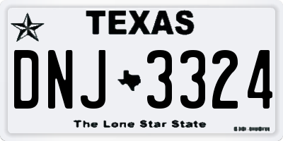 TX license plate DNJ3324