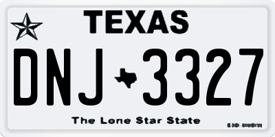 TX license plate DNJ3327