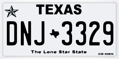 TX license plate DNJ3329