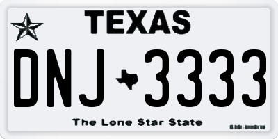 TX license plate DNJ3333