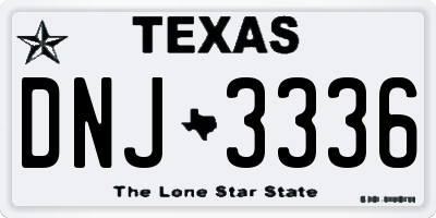 TX license plate DNJ3336