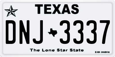 TX license plate DNJ3337