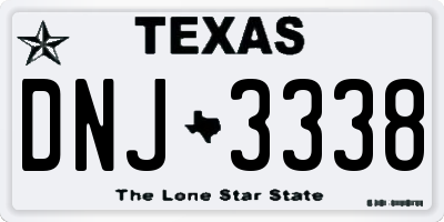 TX license plate DNJ3338