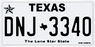 TX license plate DNJ3340