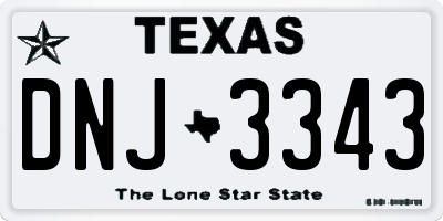 TX license plate DNJ3343