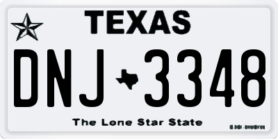 TX license plate DNJ3348