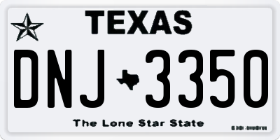 TX license plate DNJ3350