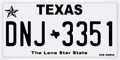 TX license plate DNJ3351