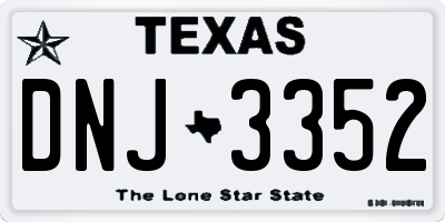 TX license plate DNJ3352