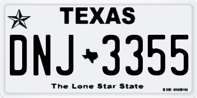 TX license plate DNJ3355