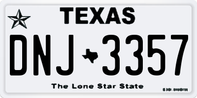 TX license plate DNJ3357