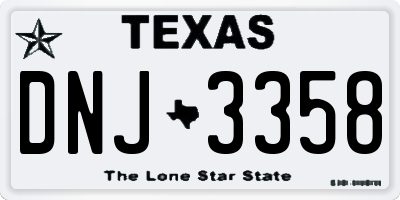 TX license plate DNJ3358