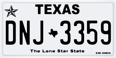 TX license plate DNJ3359