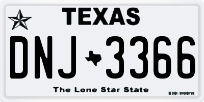 TX license plate DNJ3366