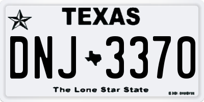 TX license plate DNJ3370