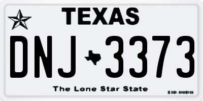 TX license plate DNJ3373