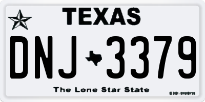 TX license plate DNJ3379