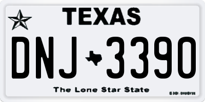 TX license plate DNJ3390