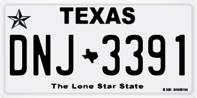 TX license plate DNJ3391