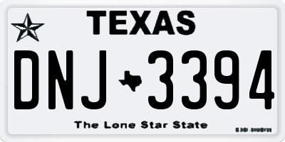 TX license plate DNJ3394