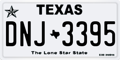 TX license plate DNJ3395