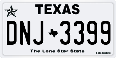 TX license plate DNJ3399