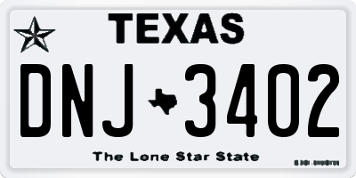 TX license plate DNJ3402