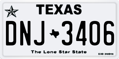 TX license plate DNJ3406