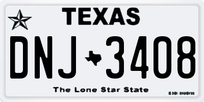 TX license plate DNJ3408